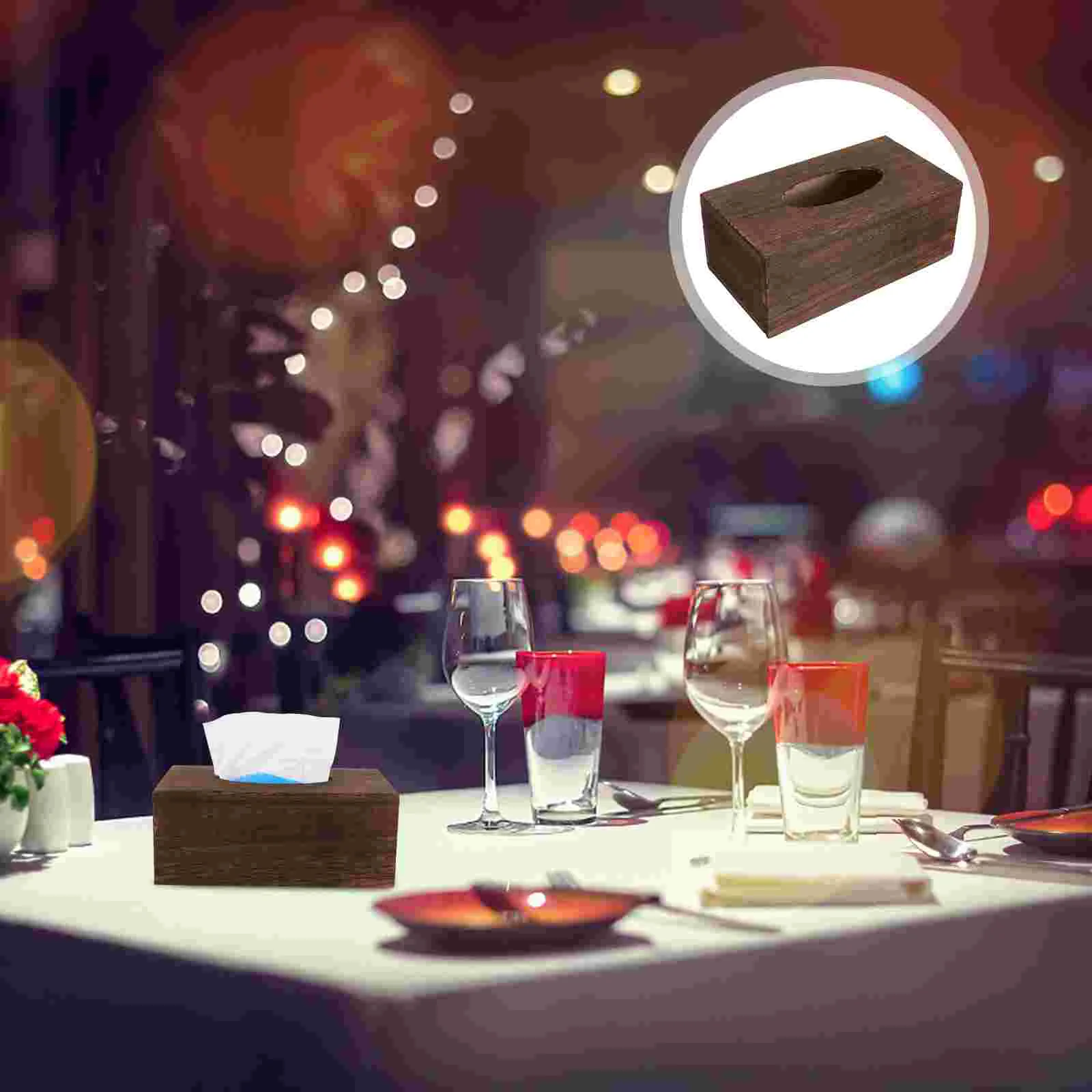 

Box Tissue Cover Napkin Holder Container Storage Facial Wooden Wood Paper Dispenser Rectangular Case Desktop Square Cube