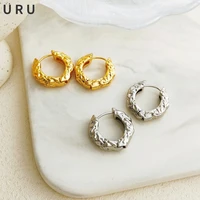 fashion jewelry simply hoop earrings classic high quality brass metal thick plated golden silvery plated earrings for women