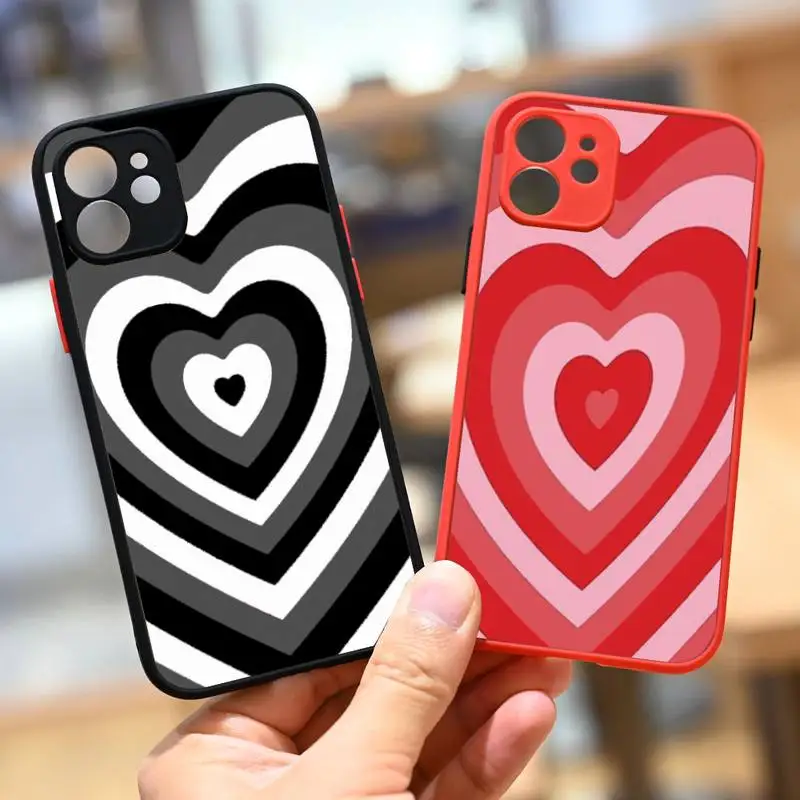 

Fashion Latte Love Coffee Heart Phone Case For iPhone 13 12 11 Mini Pro XR XS Max 7 8 Plus X Matte transparent Back Cover