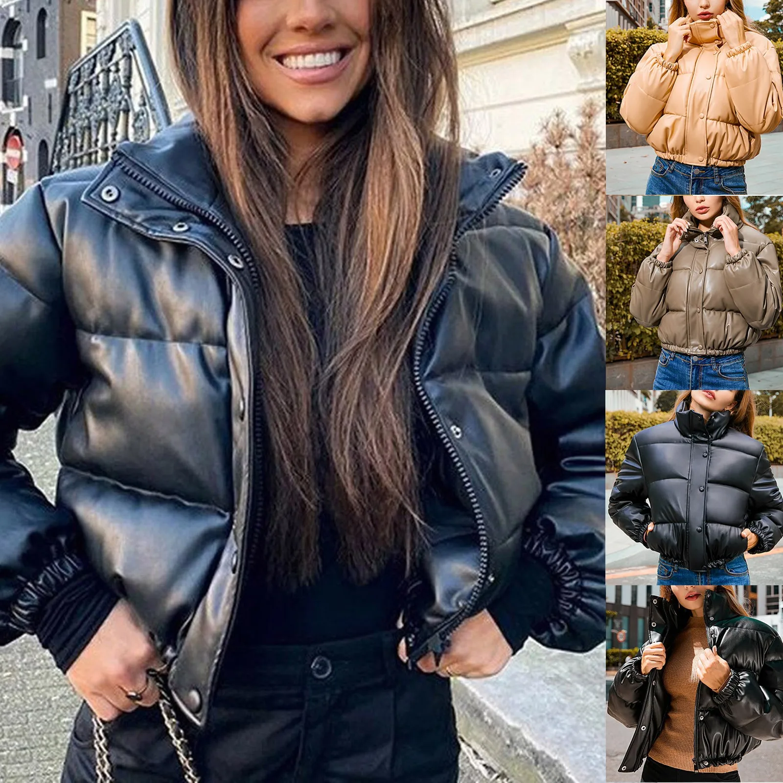 

Женские элегантные куртки, пальто, толстое теплое пальто с коротким рукавом, модные женские пальто и куртки, толстовки, плотная зимняя одежд...