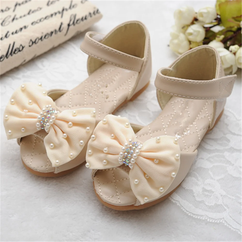 

Girls' Sandals Dress Shoes Princess Shoes Microfiber Little Kids(4-7ys) Party Daily Flower Pink Ivory Spring Summer /Sanduals /