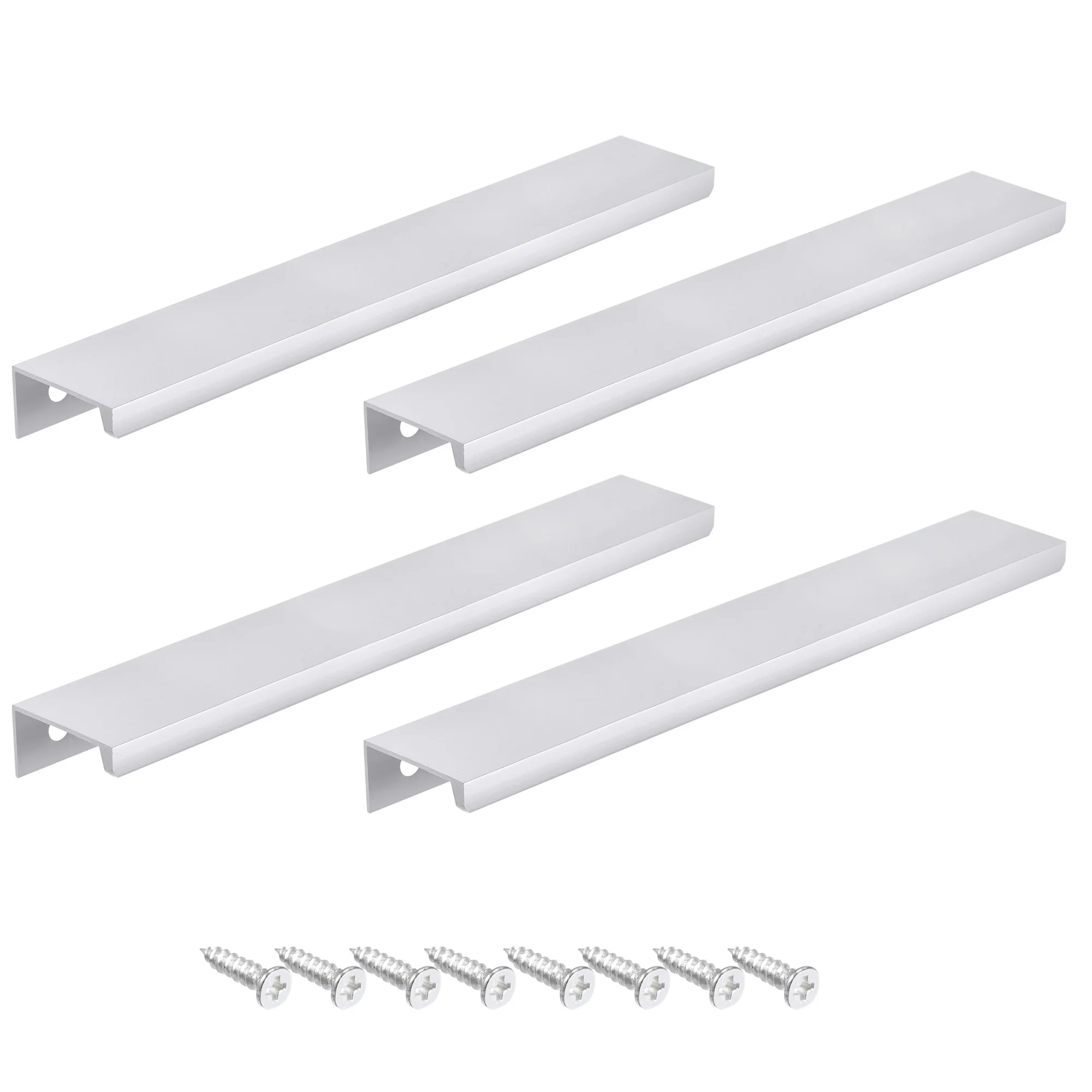 

Uxcell Edge Pull Handle 200mm x 32mm Aluminum Alloy Cabinet Drawer Pull Silver Tone 4 Pcs