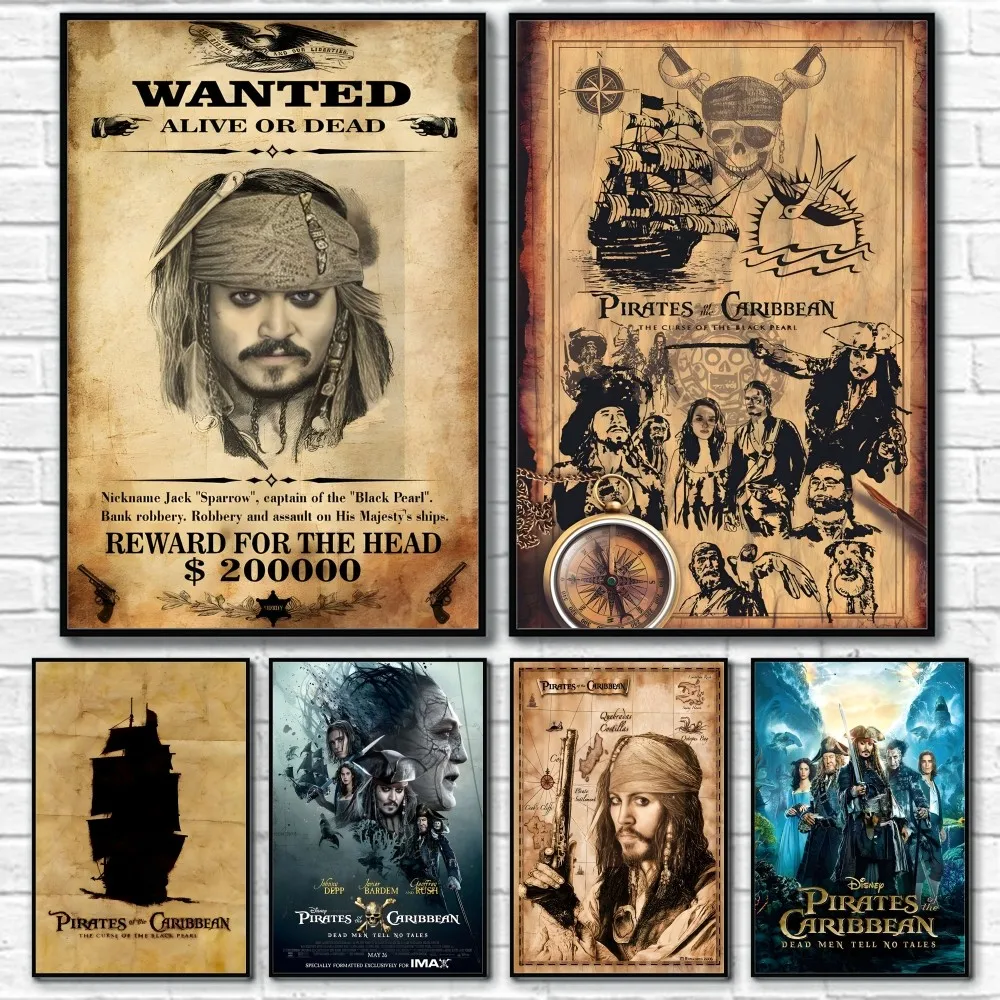 P-Pirates Of The C-Caribbean плакат липкая настенная художественная печать водостойкая