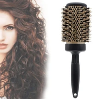 plastic handle hair salon styling rolling comb bristle comb thermal aluminum tube curling comb hair straightening cylinder comb