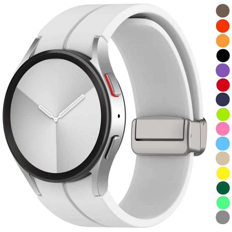 

Silicone Band For Samaung Galaxy Watch 5 Pro 45mm 5 4 40mm 44mm No Gap Bracelet Magnetic Strap Samsung Watch 4 Classic 42mm 46mm