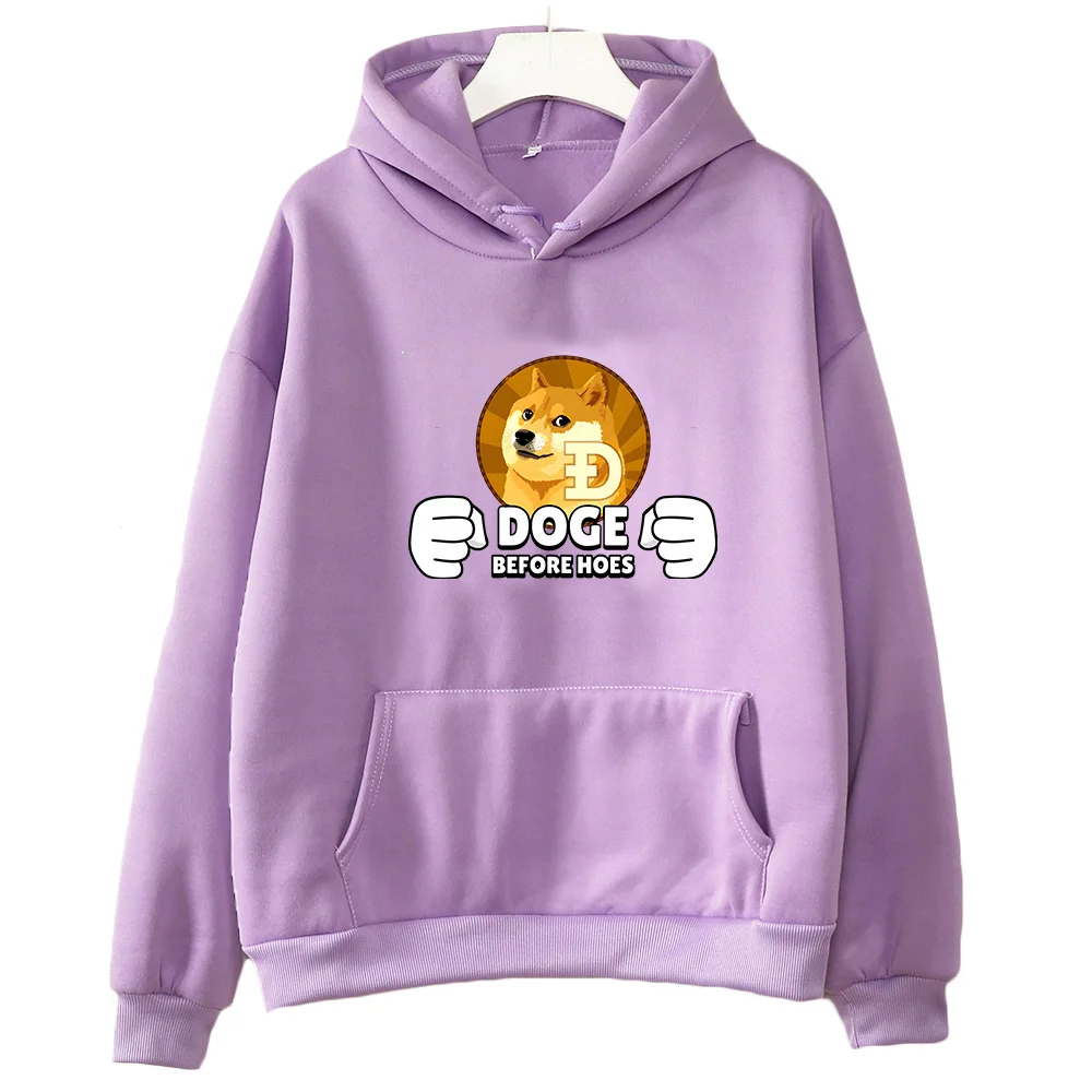 

Before Hoes Dogecoin Astronaut Hoodies Funny Graphic Sweatshirts Unisex Kawaii Clothes Fleece Comfortable Long-sleeve Pullovers