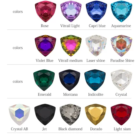 Стразы стеклянные XIAOPU толстые треугольные