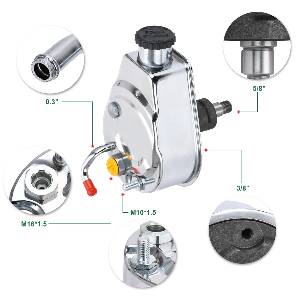WA pompa wspomagania układu kierowniczego serii P 5/8 &quotшировой паз шкива вал хромированный