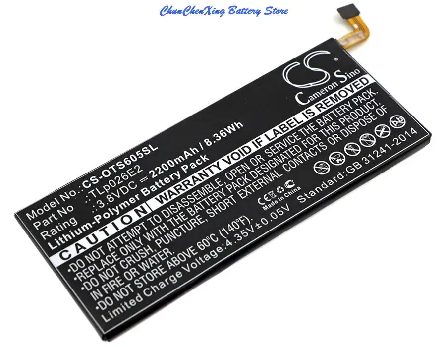 Высококачественный аккумулятор Cameron Sino TLp026E2 для Alcatel OT-6055B 6055H 6055K 6055U 6055Y BlackBerry DTEK50