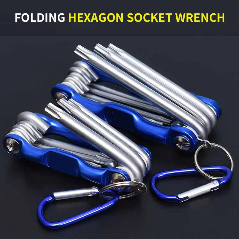 

Portable Folding Hexagonal Wrench Set Metric Metal Chave Torx Allen Key Hex Screwdriver Wrenches Hand Llave Hexagon Spanner Tool