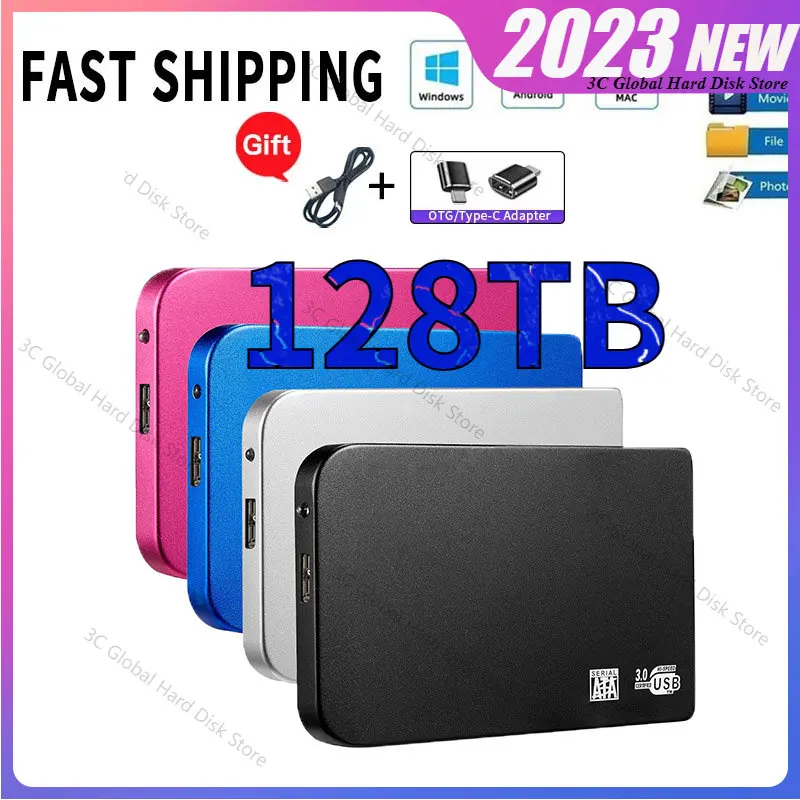 

Original Ssd 4TB 128TB Big storage External Solid State Disk Type-C Compatible for Notebook/PC Desktop External Hard Drive