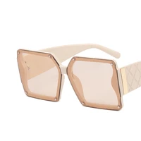 trendy oversized square sunglasses women personlity fashion sexy thin border tinted color lens uv retro glasses shades for lady