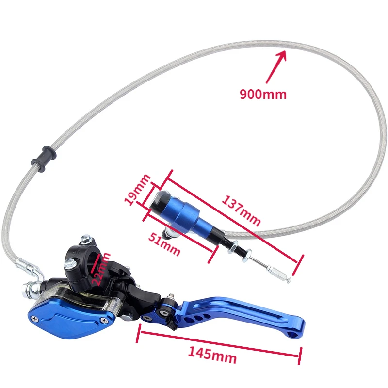 Ручка гидравлического сцепления 22 мм (7/8 дюймов) синего цвета 900 основной цилиндр