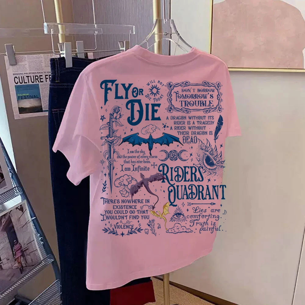 Футболка Basgiath War College с четвертым крылом подарки для влюбленных книг женские