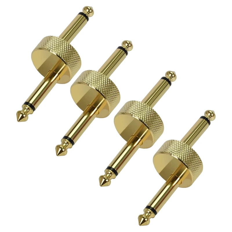 

1/4 Inch Pedals Coupler Z Type 6.3mm Guitar Pedal Connectors TS Copper Male Connector for Effect Pedalboard Space Saving