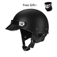 retro and vintage half open face dot approved motorcycle helmet for man and woman double d buckle