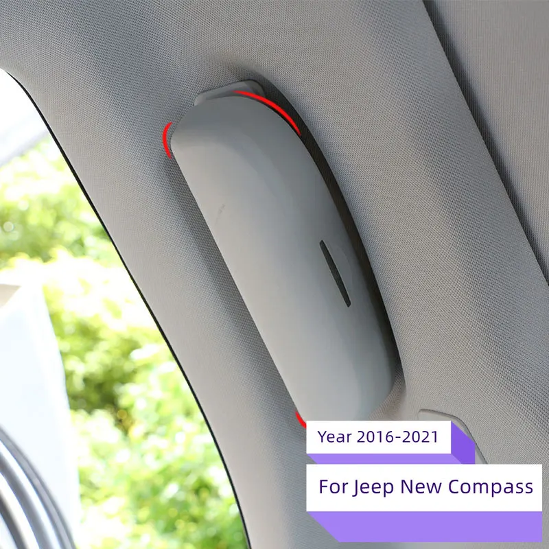 

Держатель для очков в автомобиль для Jeep Compass 2017-2025, серый, коробка для хранения солнцезащитных очков, аксессуары