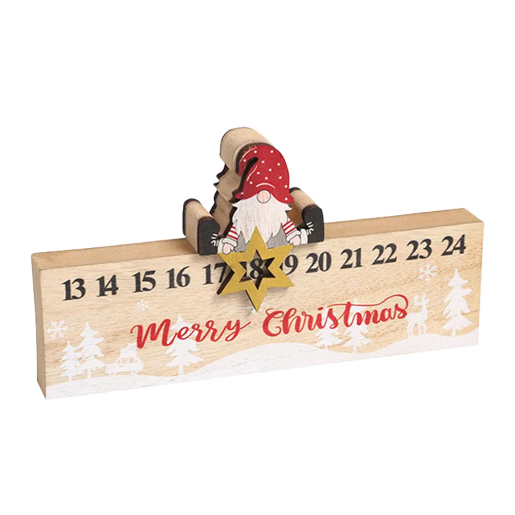 

Calendar Advent Christmas Wooden Santa Countdown Ornament Table Tabletop Desk Dateclaus Decoration Diy Number Figurine Party