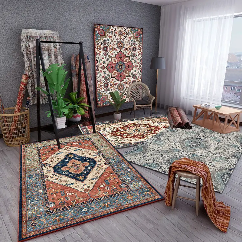 Ethnic Retro Living Room Carpet High Quality Bedroom Decor Rugs Lounge Rug Home Decoration Floor Mat Hotel Large Area Carpets