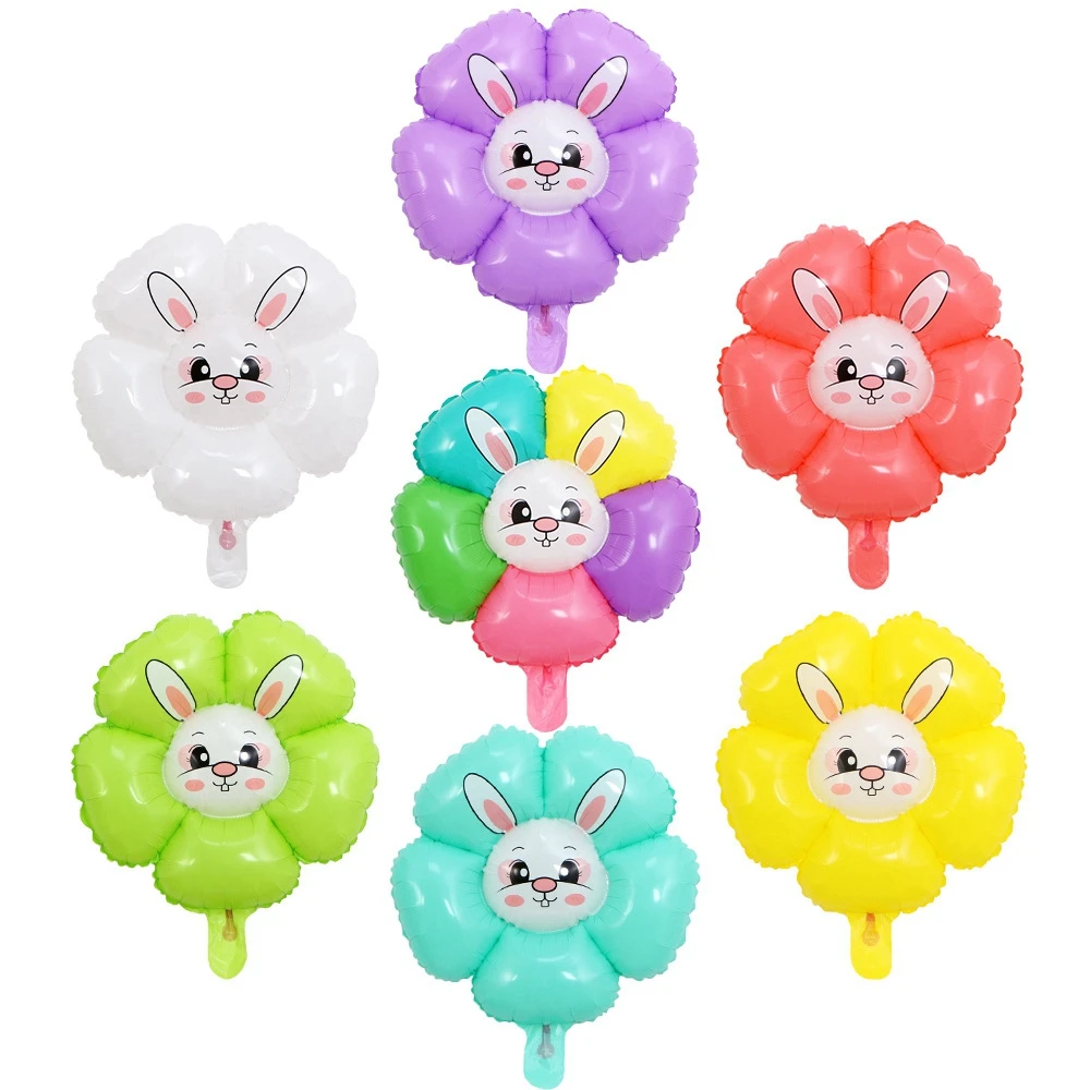 

5/10pcs 18inch Cute Rabbit Sunflower Balloons Wedding Happy Birthday Party Decoration Easter Bunny Decor Baby Shower Globes