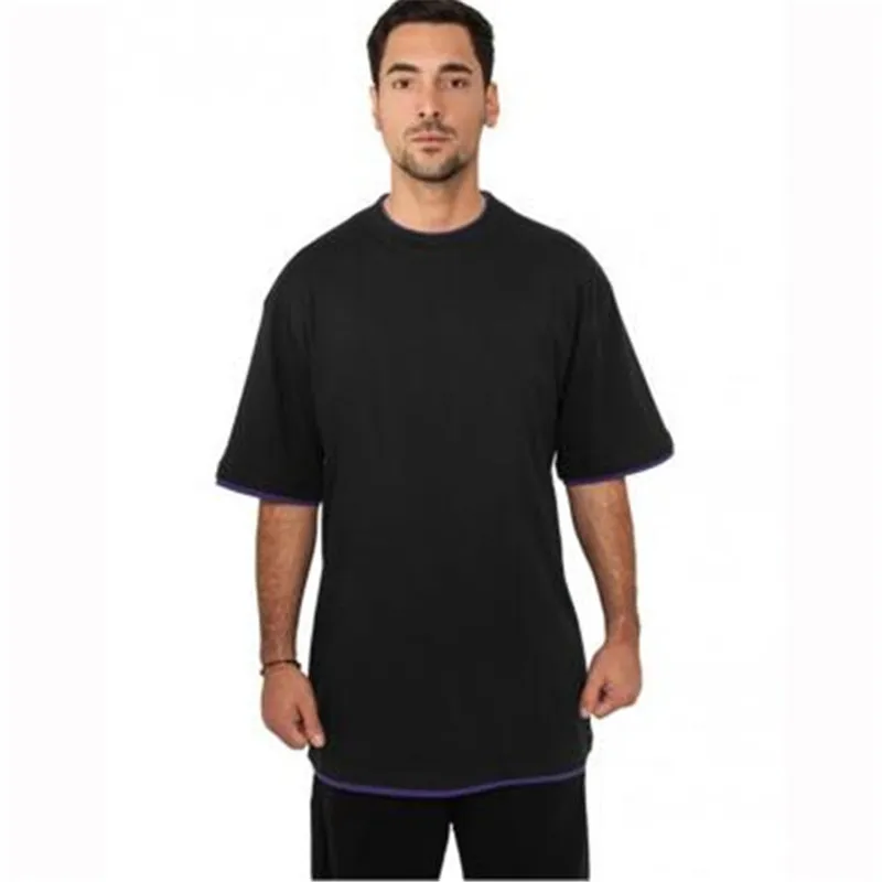 

Футболка ZNG 2020, летняя хлопковая рубашка с коротким рукавом, мужская одежда оверсайз с круглым вырезом, однотонные футболки, повседневная од...