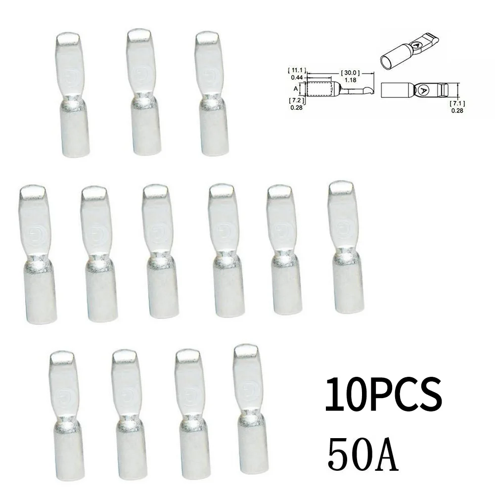 

10PCS FOR Anderson Plug Contacts Pins Lugs Terminals For 50 Amp Connectors 12AWG Circular Power Aviation Socke