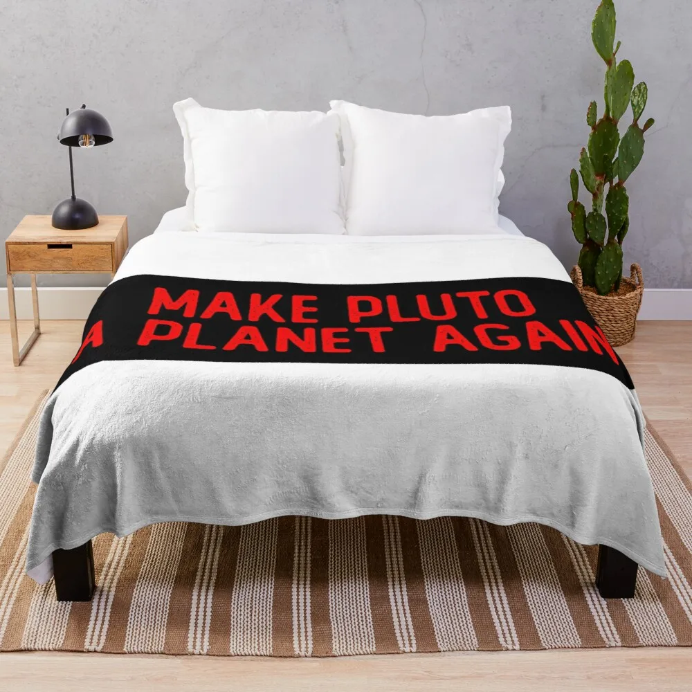 

Make Pluto A Planet Again Funny Biker Plush Throw Fleece Blanket Throw for Boys BedSpread Sofa Bedroon Décor
