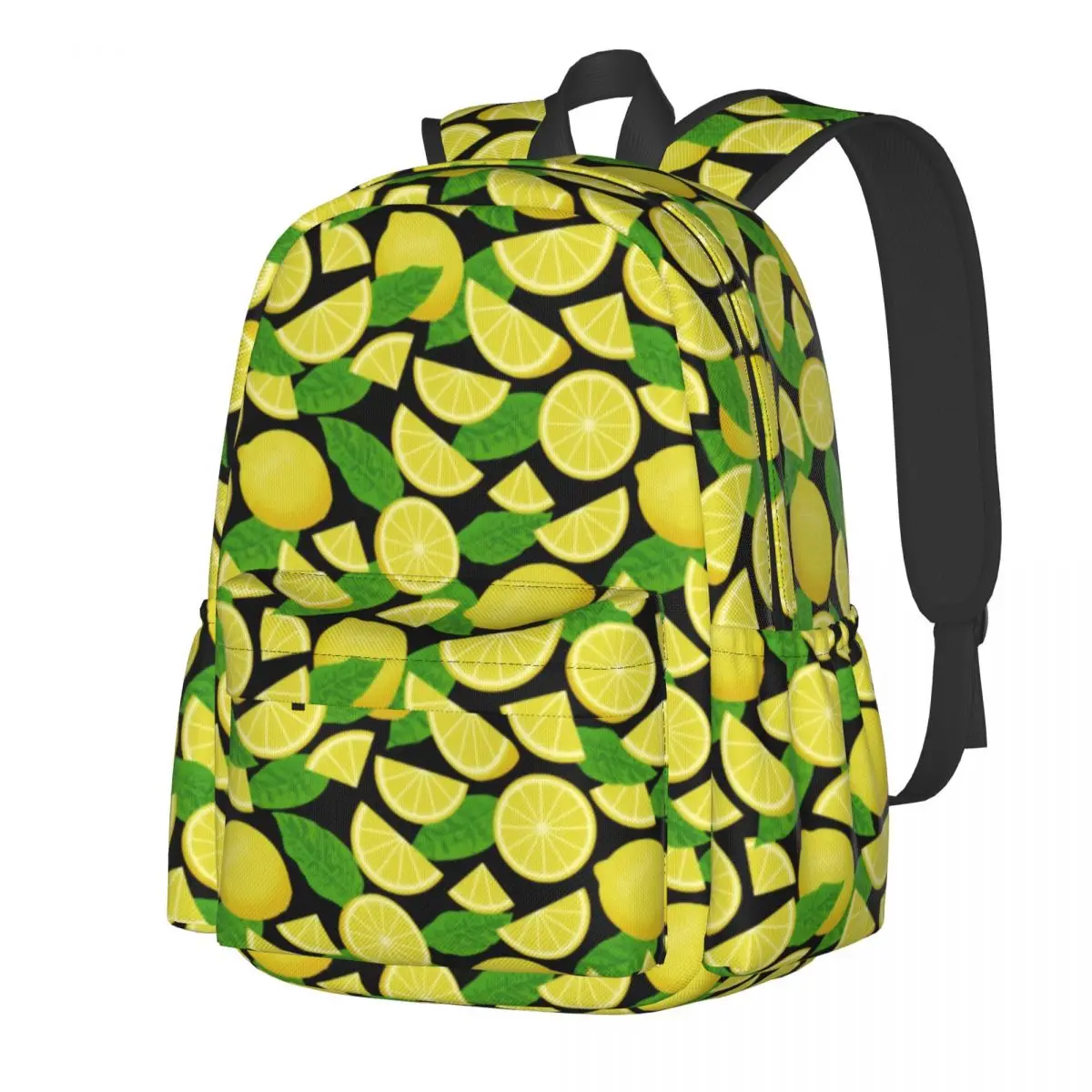 

Рюкзак с желтым лимонным принтом, уличные рюкзаки с зеленым листом для женщин, школьные сумки с принтом для колледжа, дизайнерский рюкзак