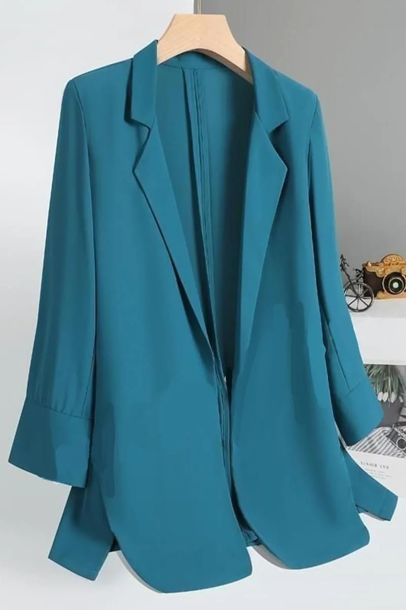 2023 Basic Women Blazer Coat Lightweight Brand New Summer Female Loose Tops Cardigan Office Lady Streetwear Clothing