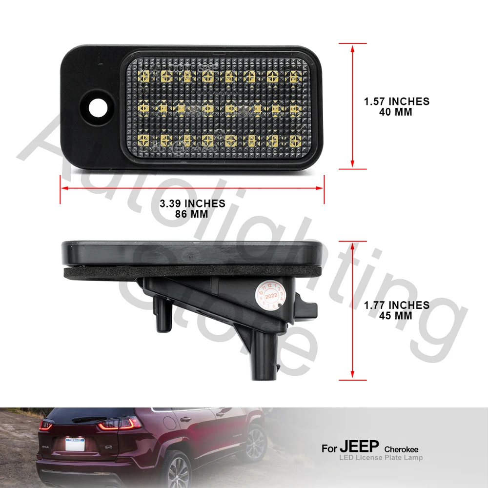 2 шт. Canbus фонарь для номерного знака Jeep Cherokee 2019 2020 2021 2022