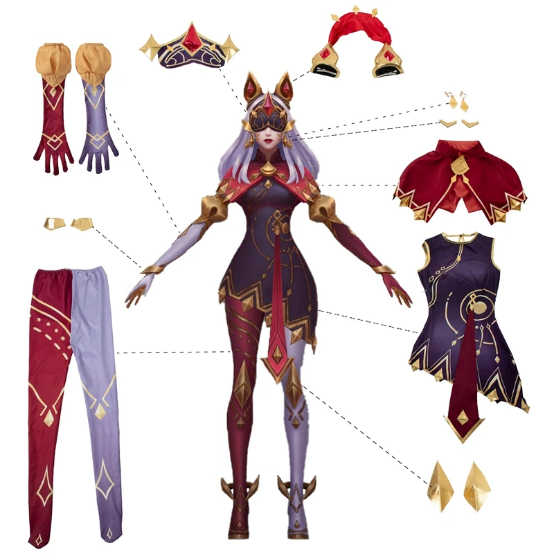 ROLECOS LOL Arcana Ahri Cosplay Costume Ahri Costumes Cosplay Sexy Women Suit Cosplay Outfit Halloween Outfit Full Set