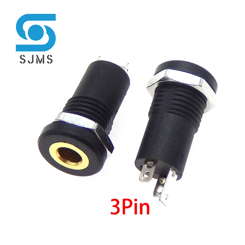 

SJMSDZ PJ392A 3,5 мм аудиоразъем черный металлический