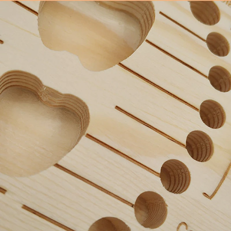 Деревянная коробка для зубов мужчин и женщин хранения детей