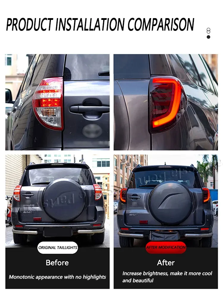 Фото Для 2009-2012 Toyota Rongfang RAV4 задний фонарь в сборе модификация светодиодный DRL поворотный сигнал тормоз задний фонарь для автомобиля №3