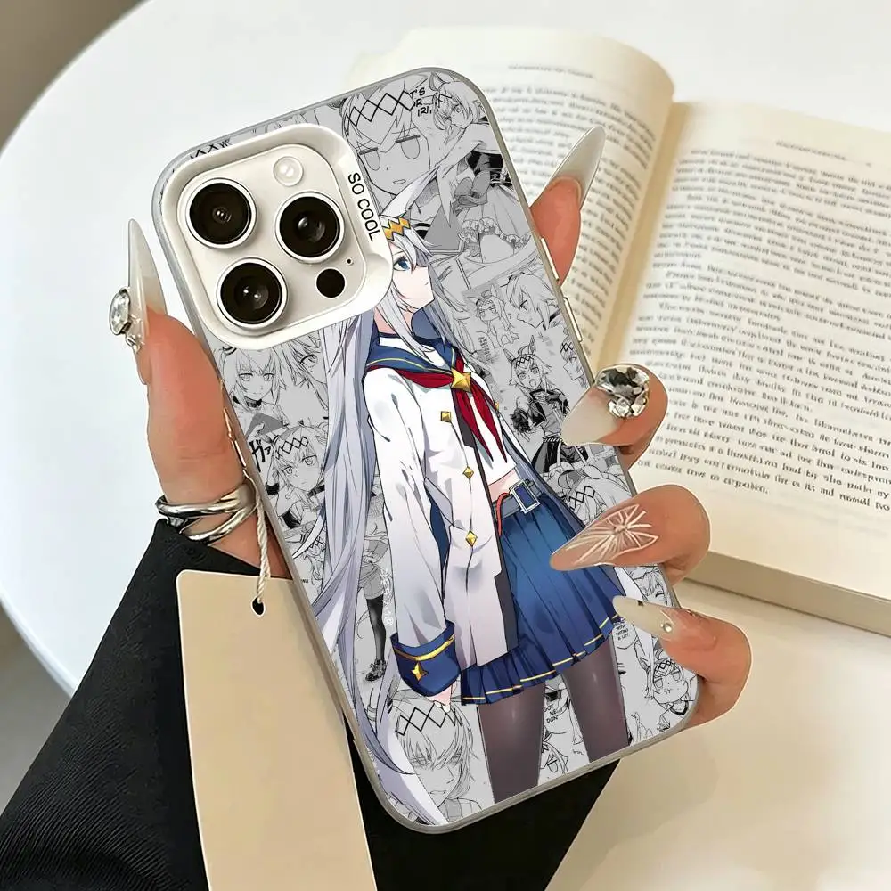 Фото Чехол для телефона Uma Musume Pretty Derby - Oguri Cap для iPhone 17, 16, 15, 14, 13, 12, 11 Plus, Pro Max, XS, белый, серебристый №2