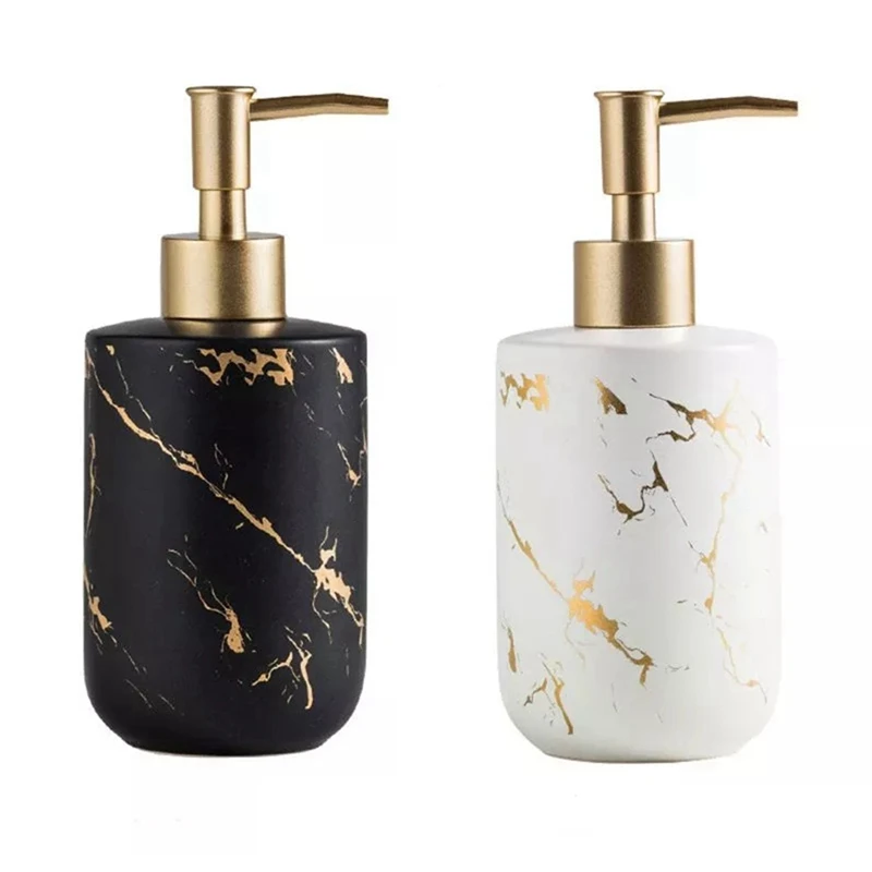 

2PCS 300ML Emulsion Bottles Creative Latex Bottles Liquid Soap Dispensers Bathroom Set, Black Matte & White Matte