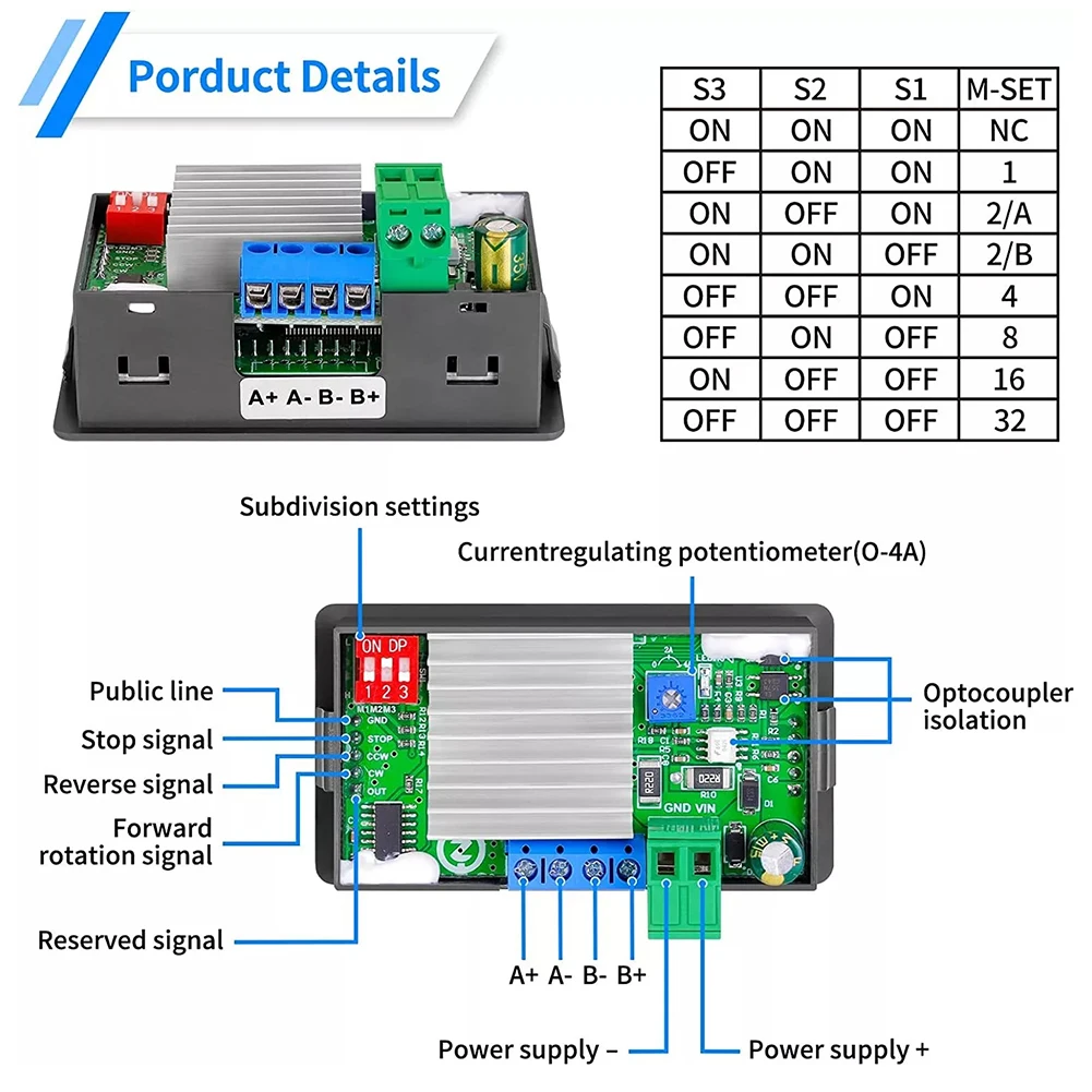 4257 Контроллер драйвера шагового двигателя Модуль контроллера - DC 5-30 В 4A