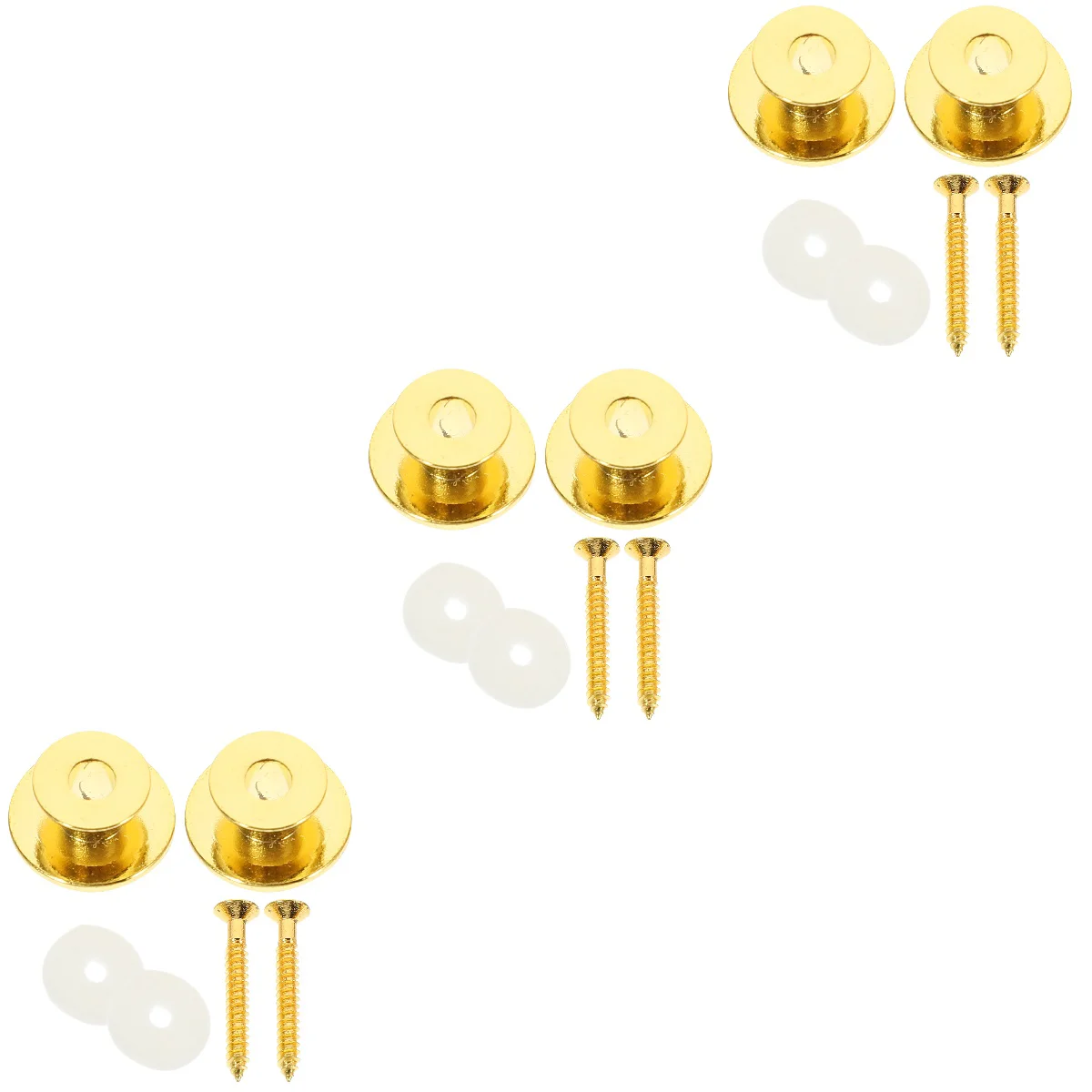 

6 pcs Guitar Strap Buttons Electric Acoustic Bass Strap Skid-proof Lock Buckles