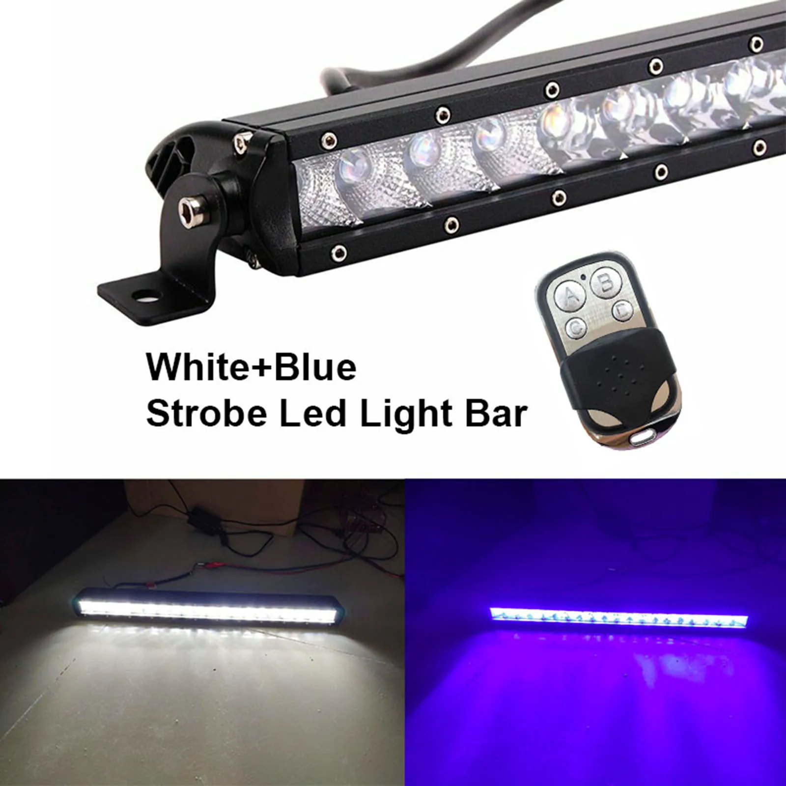

22 32 42 52inch LED Light Bar Single Row Work Driving White Blue Color Changing Strobeflash Warning Lamp for SUV Truck Vehicles