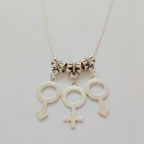 Ожерелье с подвеской-символом пола для мужчин и женщин, винтажное ожерелье с подвеской-змейкой, символ Фетиш-образа жизни, Подарочная бижутерия