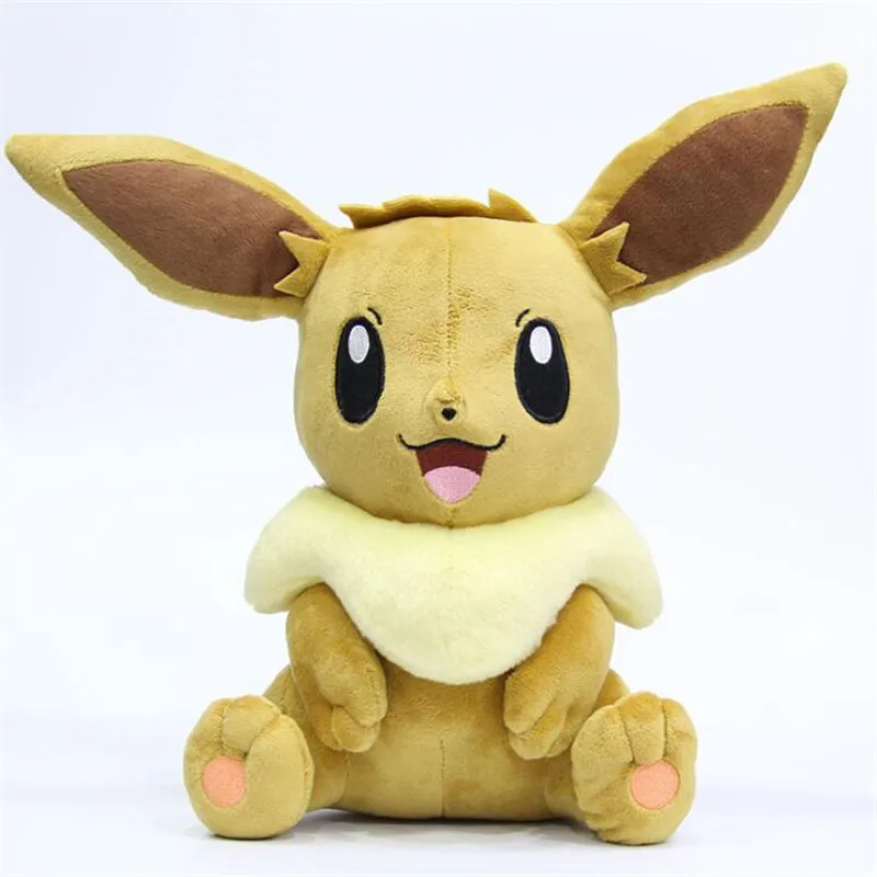 

30cm Pokemon Anime Pet Elf Eevee Brown Smiling Face Sitting Plush Doll Soft Cute Throw Pillow Toy For Children'S Christmas Gifts