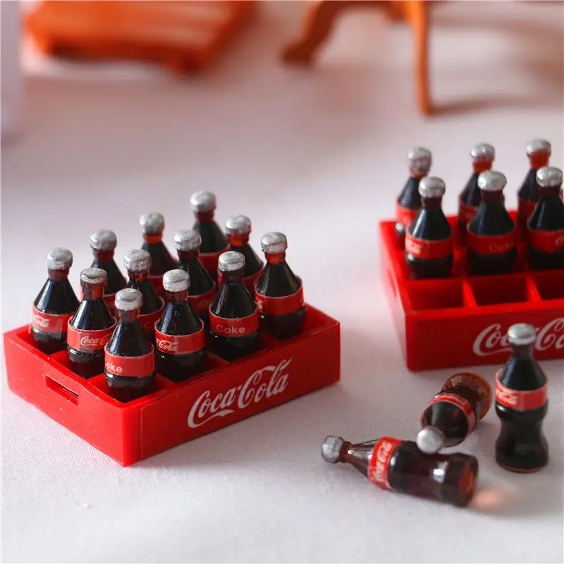 Coca Cola Soda wine mini bottle Fridge Drink Water Small USA Statue Figurine Crafts Desk Ornament Miniatures DIY Toy