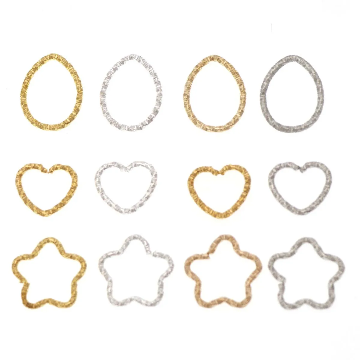 

50Pcs Star/Heart/Water Drop Shape Plated Drop Metal Ring for Earrings Findings Earwire Jewelry Charms Jewelry Making Accessories
