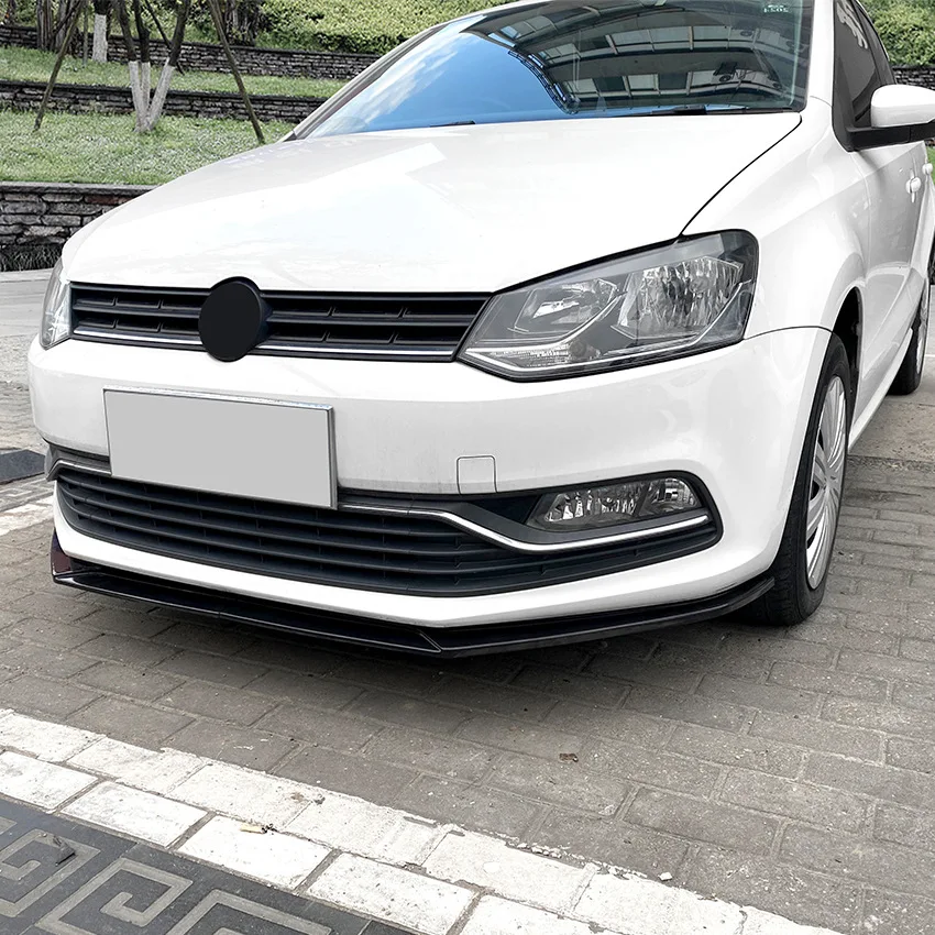 Фото Передний бампер, спойлер, сплиттер, диффузор для Volkswagen VW Polo MK5 6R 6C TDI TSI 2009-2017, обвесы, тюнинг, глянцевый черный №3