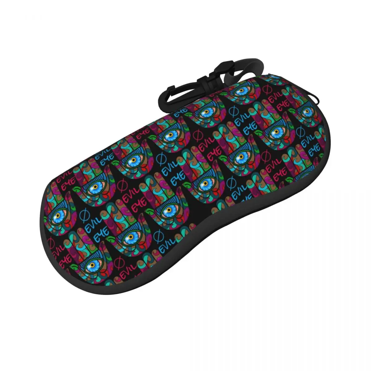 

Colorful Hamsa Hand Glasses Case Cover Evil Eye Print Custom Sunglasses Pouch Women Travel Glasses Box Classic Eyewear Accessory