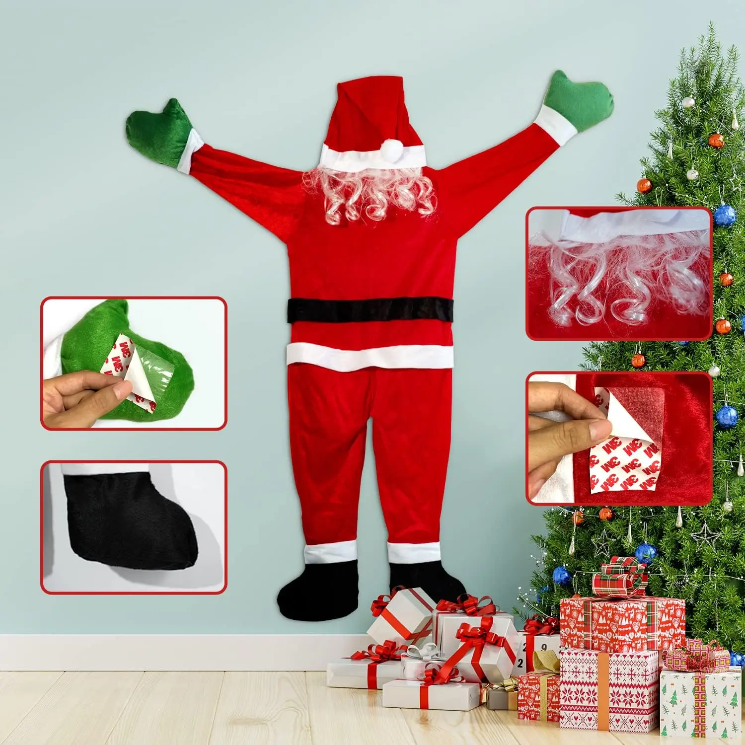 Большие подвесные рождественские украшения Санта-Клауса 43 3 дюйма Праздничные