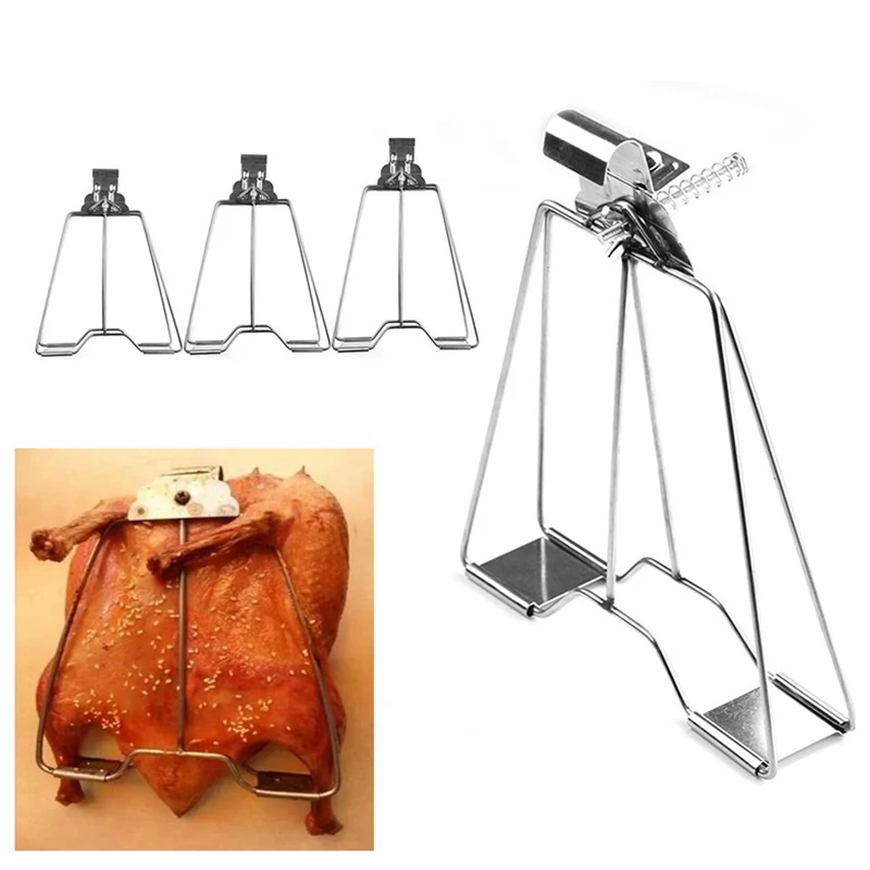 

Stainless Steel Chicken Roast Duck Clip Hook Board Shelf Beer Oven Grill Bbq Barbecue Net Cured Duck Burning Tool Bbq Skewers