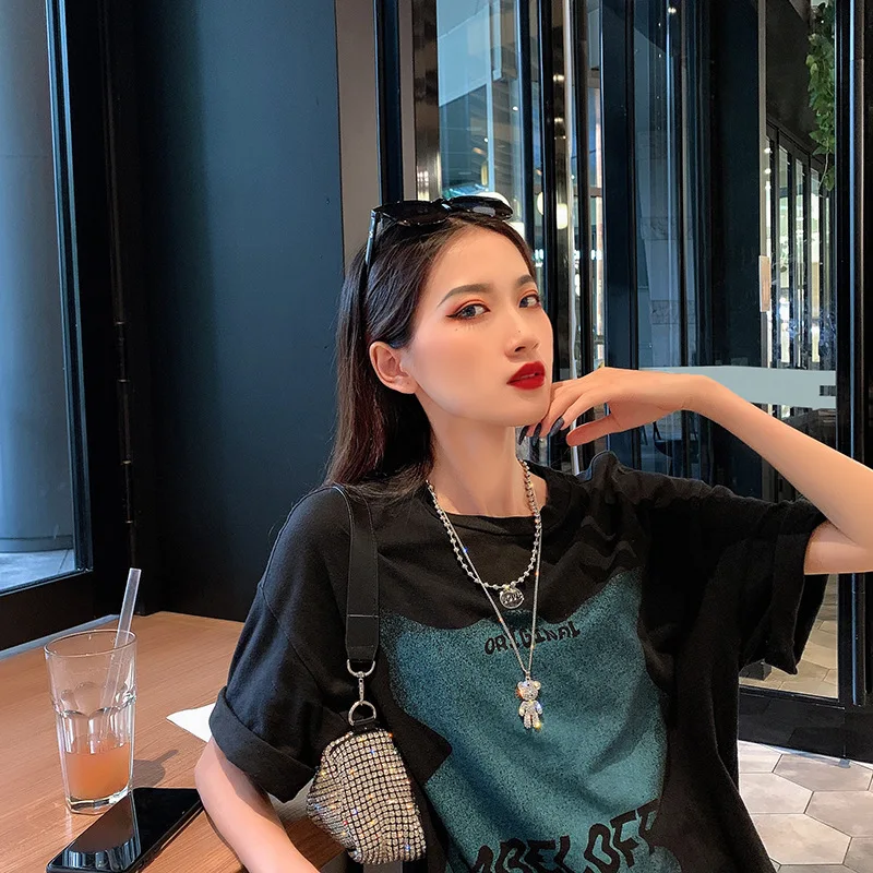 Подвеска Мишка Женская в стиле панк модное ожерелье для пар нишевая цепочка на