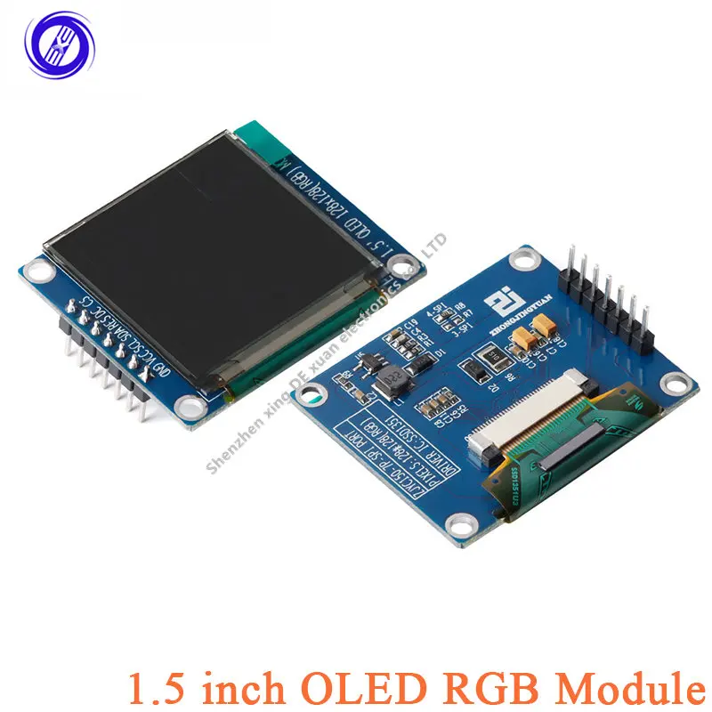 

Модуль органического светодиода 1,5 дюйма, цветной ЖК-экран 1,5x12, разрешение 8, 128*128, драйвер SSD1351