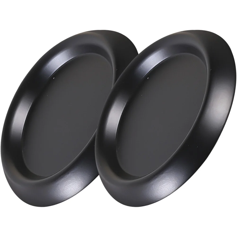 

2 Pcs Holders Silver Home Decor Column Plates Tea Light Iron Stick Black Taper